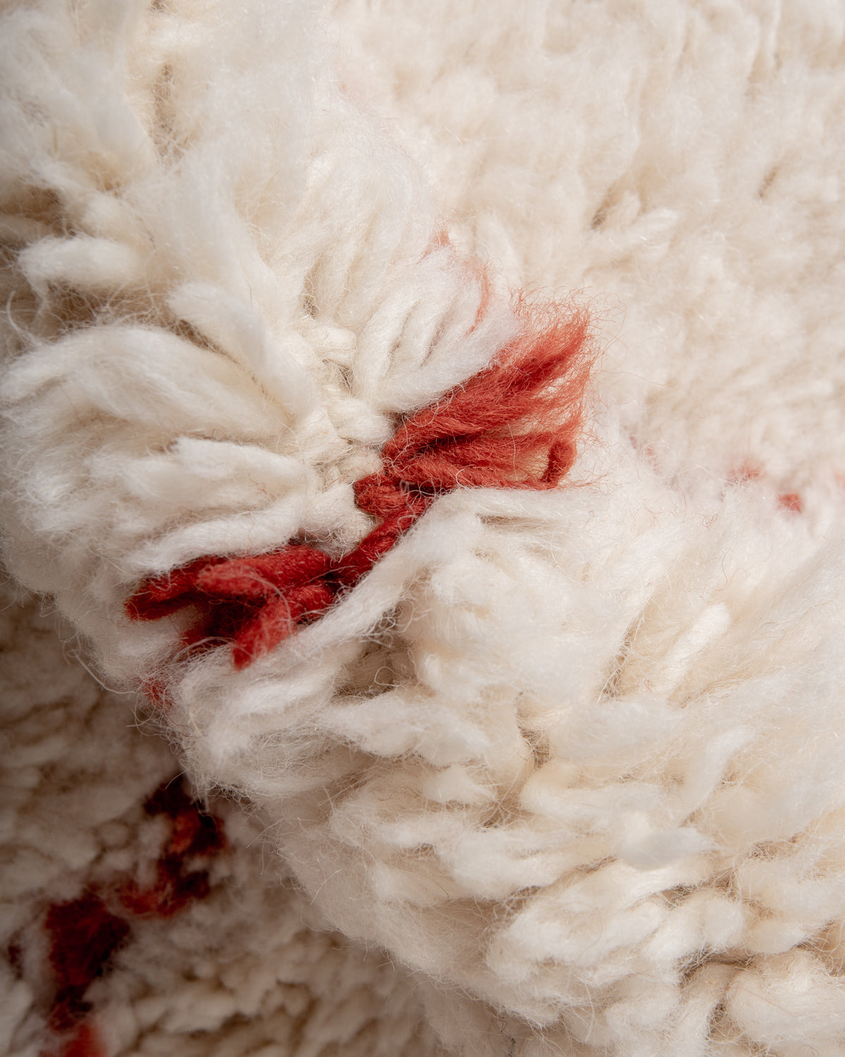Modern, designer, handcrafted Berber rug from Morocco. Beniourain carpet with beautiful colours and patterns and fluffy wool texture.